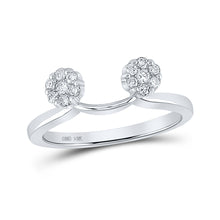  14k White Gold Womens Round Diamond Wrap Ring Guard Enhancer 1/4 Cttw