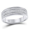 10k White Gold His Hers Round Diamond Cluster Matching Wedding Set 3/4 Cttw