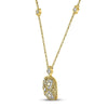 Yellow-tone Sterling Silver Womens Round Diamond Filigree Fashion Necklace 1/10 Cttw
