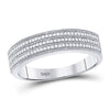 10k White Gold His Hers Round Diamond Cluster Matching Wedding Set 3/4 Cttw
