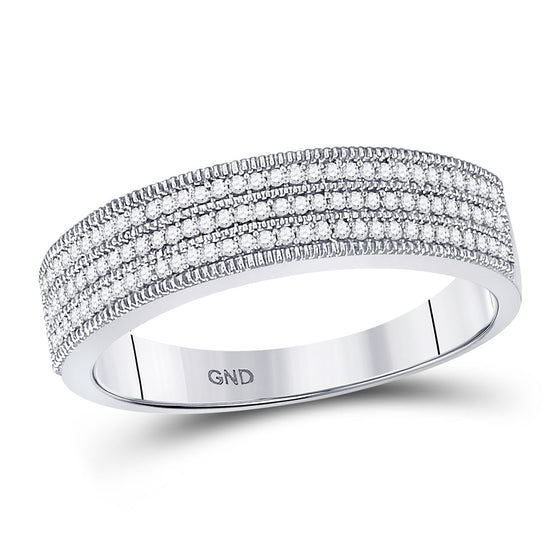 10k White Gold His Hers Round Diamond Cluster Matching Wedding Set 3/4 Cttw