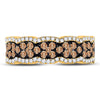 14k Yellow Gold Womens Round Brown Diamond Fashion Band Ring 1 Cttw