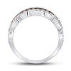 14k White Gold Womens Round Brown Diamond Fashion Band Ring 1 Cttw