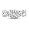10k White Gold Round Diamond Bridal Wedding Ring Band Set 1/2 Cttw