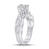 10k White Gold Round Diamond Bridal Wedding Ring Band Set 1/2 Cttw