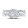 10k White Gold Round Diamond Bridal Wedding Ring Band Set 5/8 Cttw