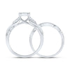 10k White Gold Round Diamond Bridal Wedding Ring Band Set 5/8 Cttw