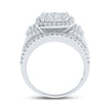 14k White Gold Round Diamond Square Bridal Wedding Engagement Ring 2 Cttw
