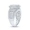 14k White Gold Round Diamond Square Bridal Wedding Engagement Ring 2 Cttw