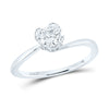 14k White Gold Round Diamond Solitaire Bridal Wedding Engagement Ring 5/8 Cttw