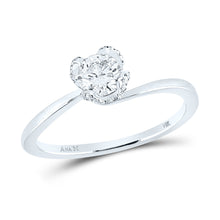  14k White Gold Round Diamond Solitaire Bridal Wedding Engagement Ring 5/8 Cttw