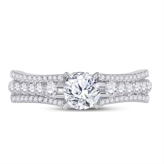 14k White Gold Round Diamond Solitaire Bridal Wedding Engagement Ring 1-1/3 Cttw