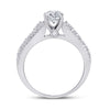 14k White Gold Round Diamond Solitaire Bridal Wedding Engagement Ring 1-1/3 Cttw