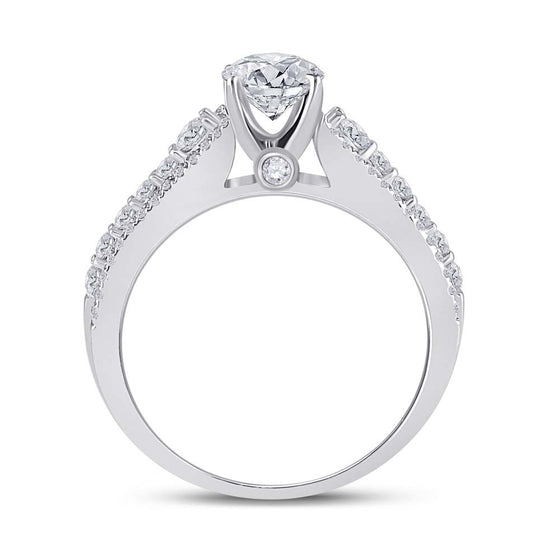 14k White Gold Round Diamond Solitaire Bridal Wedding Engagement Ring 1-1/3 Cttw