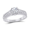 14k White Gold Round Diamond Solitaire Bridal Wedding Engagement Ring 1-1/3 Cttw