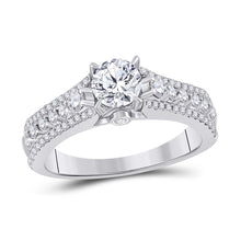  14k White Gold Round Diamond Solitaire Bridal Wedding Engagement Ring 1-1/3 Cttw