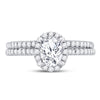 14k White Gold Oval Diamond Bridal Wedding Ring Band Set 1-1/3 Cttw