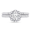 14k White Gold Round Diamond Bridal Wedding Ring Band Set 1 Cttw