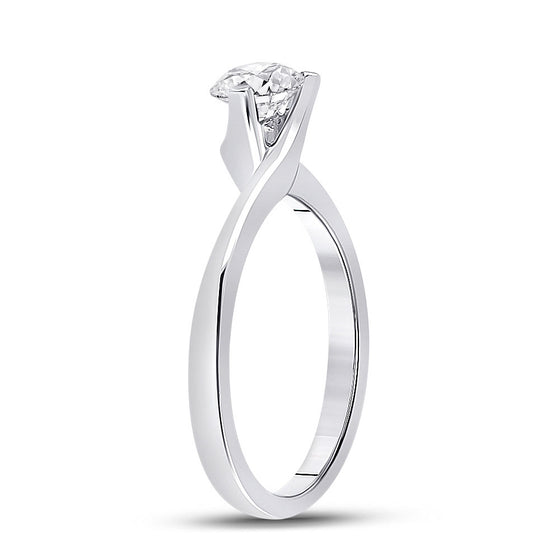 14k White Gold Womens Round Diamond Solitaire Bridal Wedding Engagement Ring 3/4 Cttw