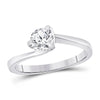 14k White Gold Womens Round Diamond Solitaire Bridal Wedding Engagement Ring 3/4 Cttw