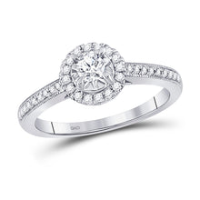  14k White Gold Round Diamond Solitaire Bridal Wedding Engagement Ring 3/8 Cttw