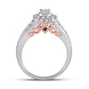 14k Two-tone Gold Round Diamond Bridal Wedding Ring Band Set 1 Cttw