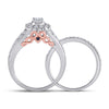 14k Two-tone Gold Round Diamond Bridal Wedding Ring Band Set 1 Cttw