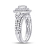 14k White Gold Princess Diamond Bridal Wedding Ring Band Set 1 Cttw