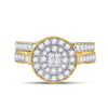 14k Yellow Gold Princess Diamond Bridal Wedding Ring Band Set 3/4 Cttw