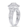 14k White Gold Princess Diamond Bridal Wedding Ring Band Set 3/4 Cttw