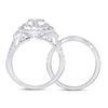 14k White Gold Princess Diamond Bridal Wedding Ring Band Set 3/4 Cttw