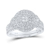 14k White Gold Princess Diamond Bridal Wedding Ring Band Set 3/4 Cttw