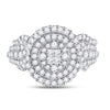 14k White Gold Princess Diamond Bridal Wedding Ring Band Set 1-1/4 Cttw