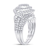14k White Gold Princess Diamond Bridal Wedding Ring Band Set 1-1/4 Cttw