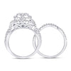 14k White Gold Princess Diamond Bridal Wedding Ring Band Set 1-1/4 Cttw