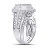 14k White Gold Princess Diamond Bridal Wedding Ring Band Set 2 Cttw