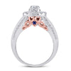 14k Two-tone Gold Round Diamond Bridal Wedding Ring Band Set 1-1/2 Cttw