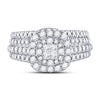 14k White Gold Princess Diamond Bridal Wedding Ring Band Set 1 Cttw