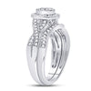 14k White Gold Princess Diamond Bridal Wedding Ring Band Set 1/2 Cttw