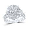 14k White Gold Princess Diamond Bridal Wedding Ring Band Set 1-1/4 Cttw