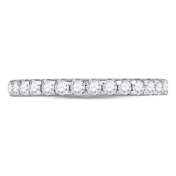 14k White Gold Womens Round Diamond Wedding Machine-Set Band 1/2 Cttw