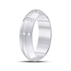 14k White Gold Womens Round Diamond Wedding Machine-Set Band 1/6 Cttw