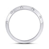 14k White Gold Womens Round Diamond Wedding Machine-Set Band 1/6 Cttw