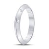 14k White Gold Womens Round Diamond Wedding Machine-Set Band 1/10 Cttw