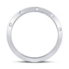14k White Gold Womens Round Diamond Wedding Machine-Set Band 1/10 Cttw