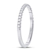 14k White Gold Womens Round Diamond Wedding Machine-Set Band 1/5 Cttw