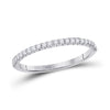 14k White Gold Womens Round Diamond Wedding Machine-Set Band 1/5 Cttw