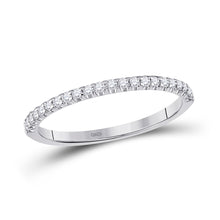  14k White Gold Womens Round Diamond Wedding Machine-Set Band 1/5 Cttw