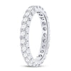 14k White Gold Womens Round Diamond Machine-Set Eternity Wedding Band 1 Cttw