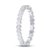 14k White Gold Womens Round Diamond Machine-Set Band Ring 1/8 Cttw